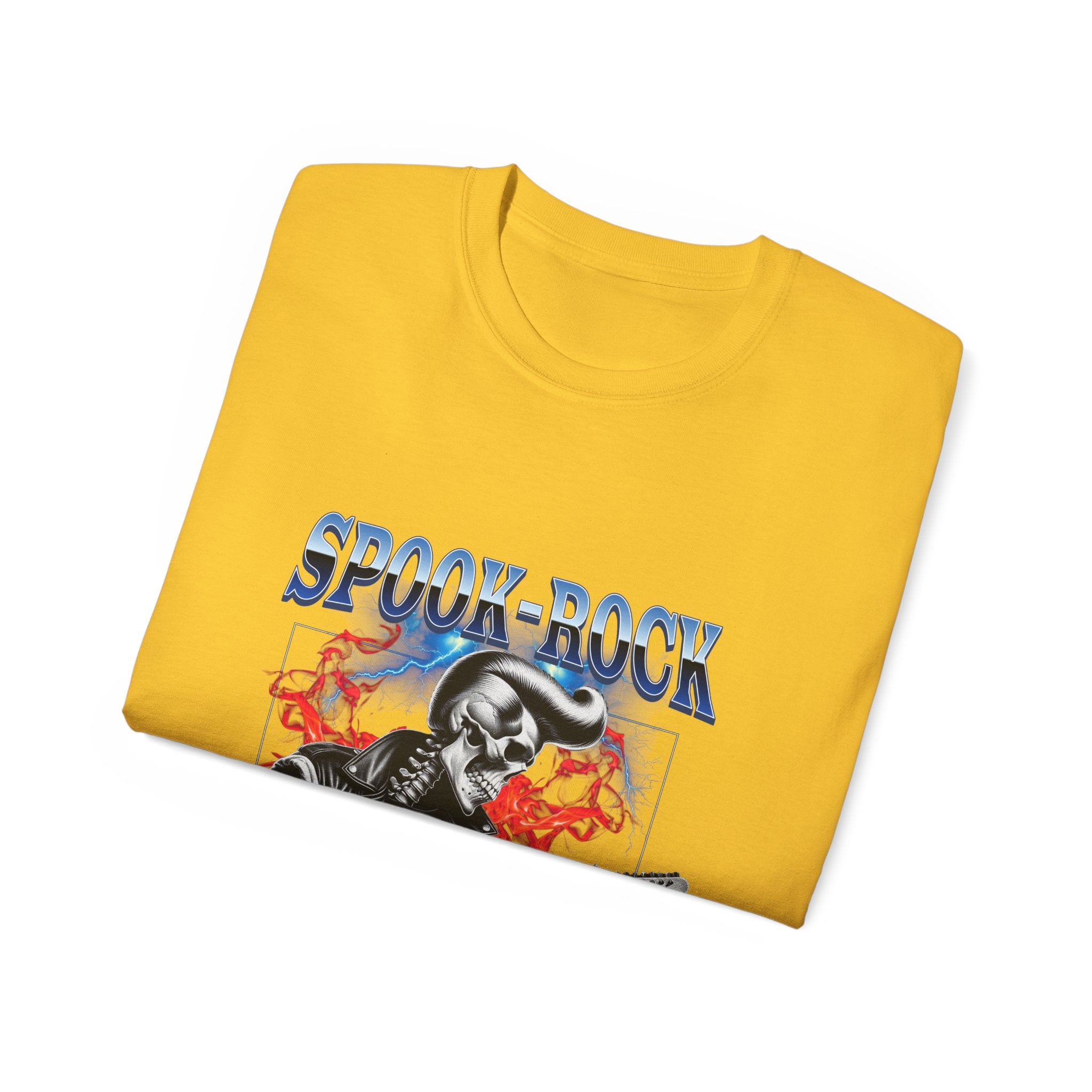 Spook-Rock - Unisex Cotton Tee (Front) - Damned Threads
